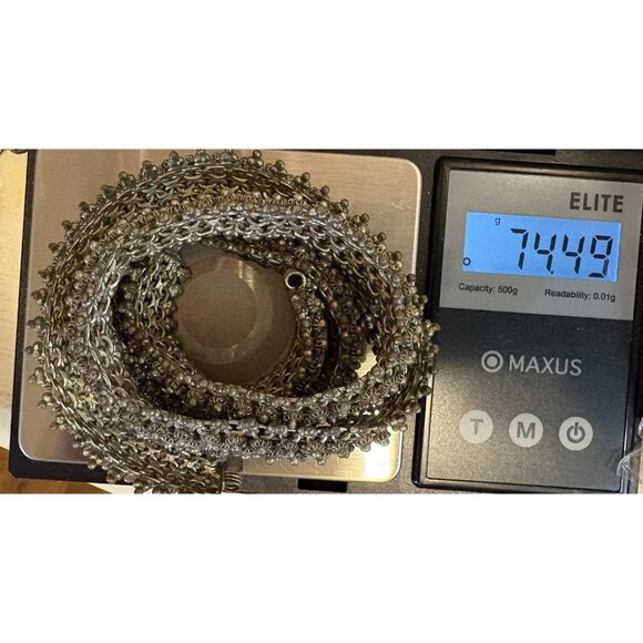 ORNATE FILIGREE VTG Untested Silver Boho Ethnic Necklace Bracelet Needs Clasp - Picture 9 of 10